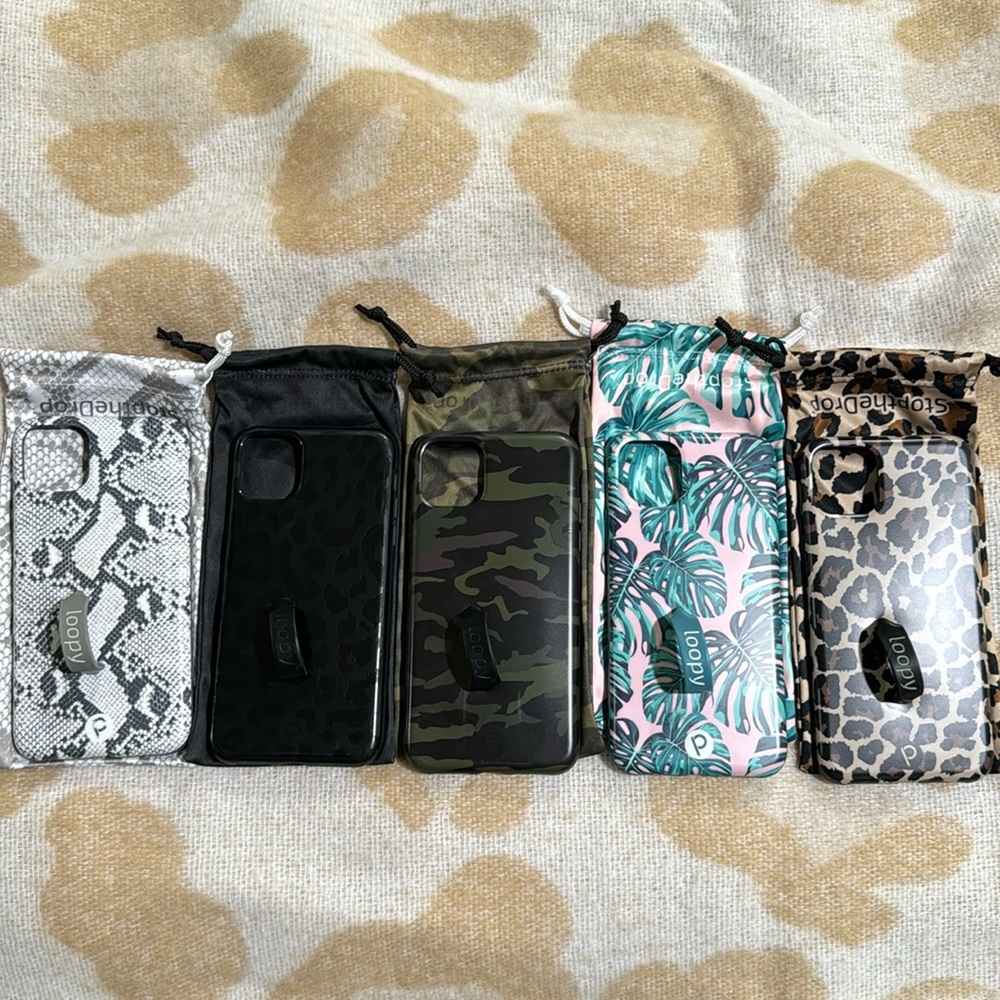 IPhone 11 Pro Max Loopy. Snakeskin, camo, monstera, leopard and black leopard